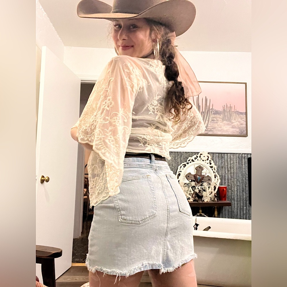Light Wash | Blue Jean | High Waist | Skirt